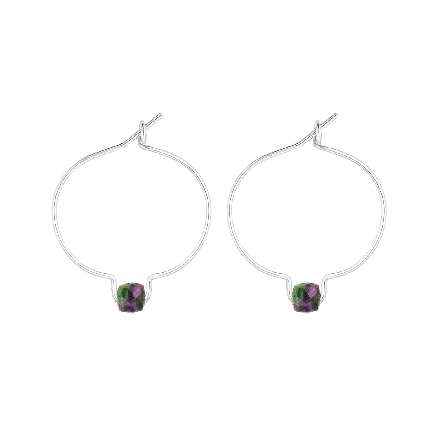 Boucles d'oreilles rubis zoïsite & arg