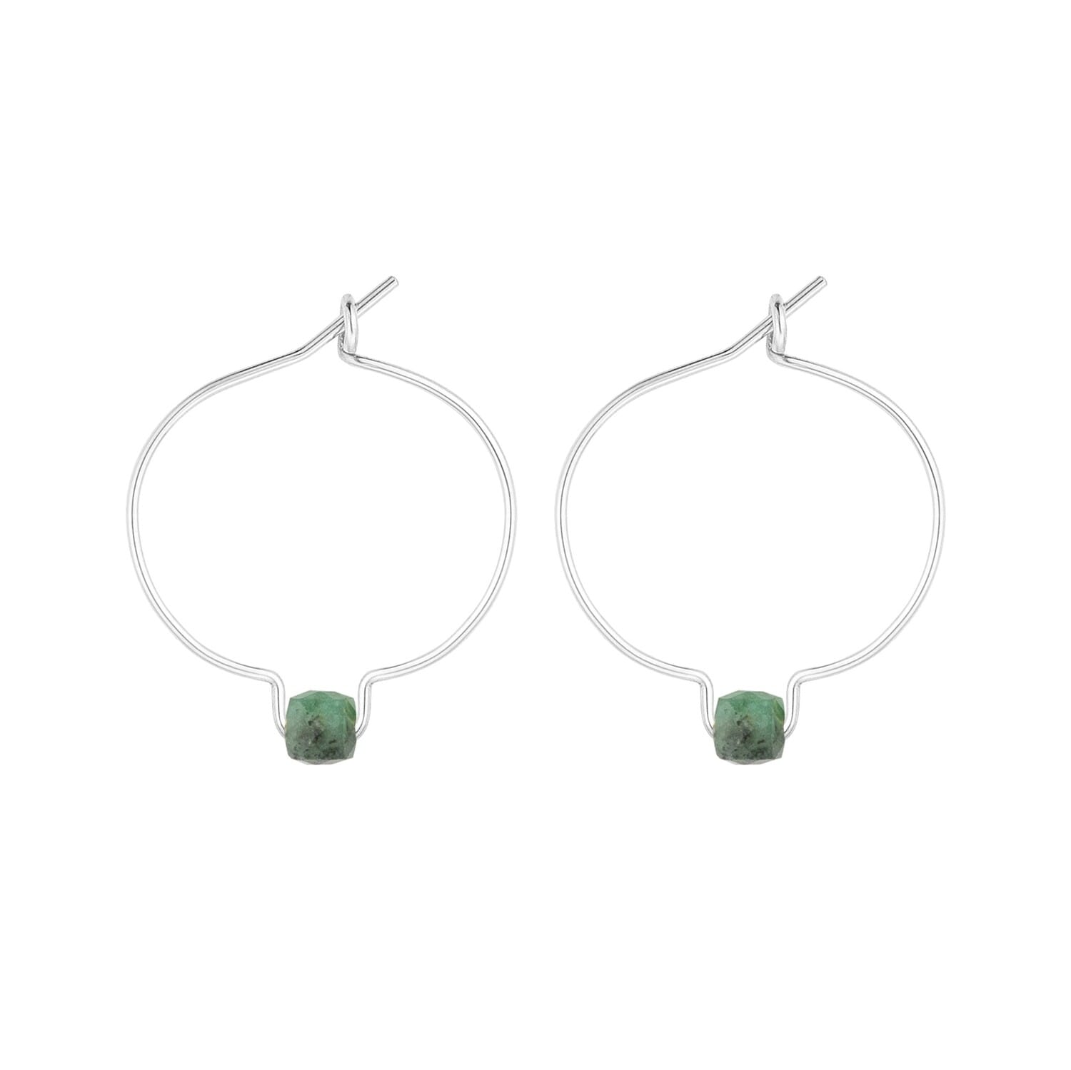 Boucles d'oreilles émeraude & argent