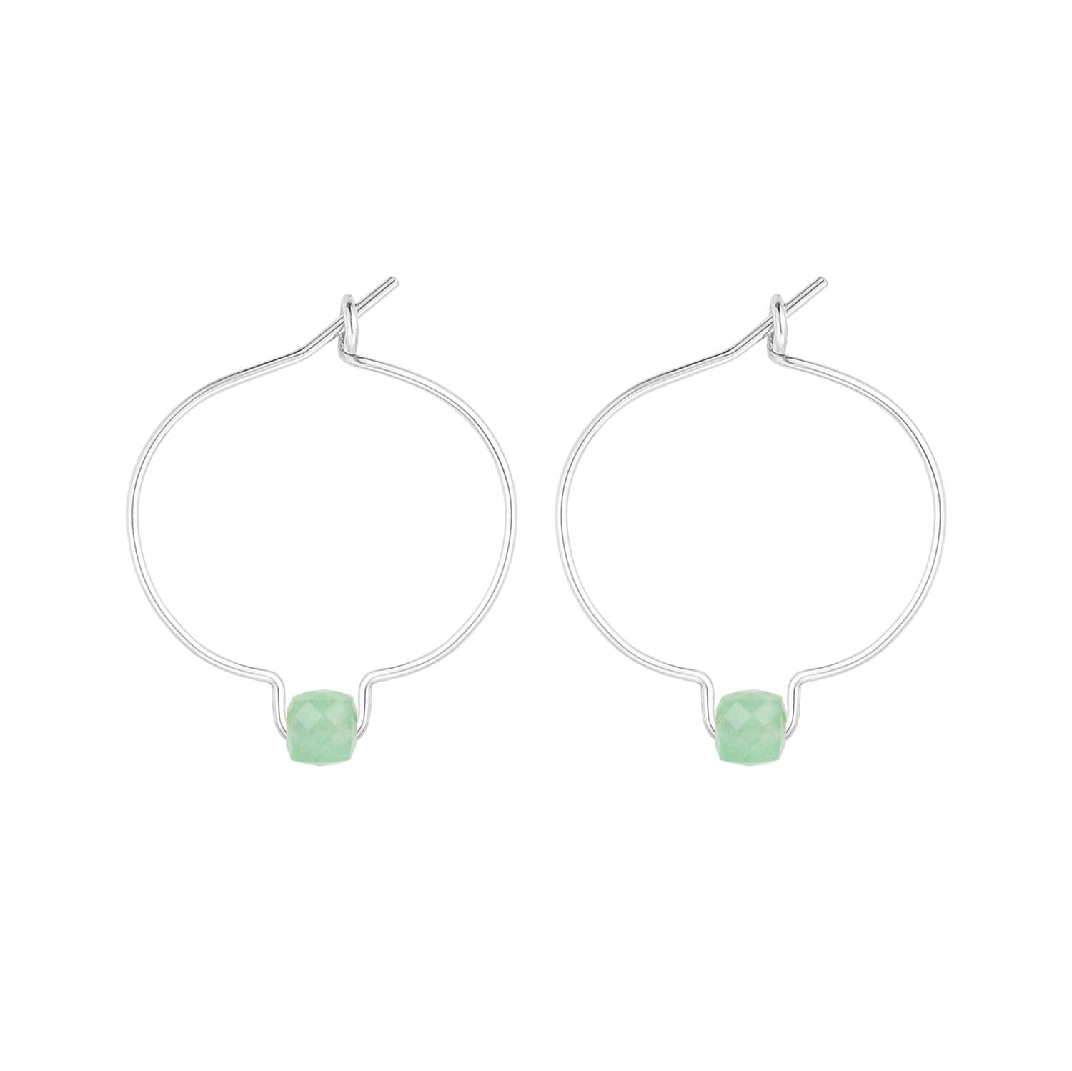 Boucles d'oreilles aventurine & argent