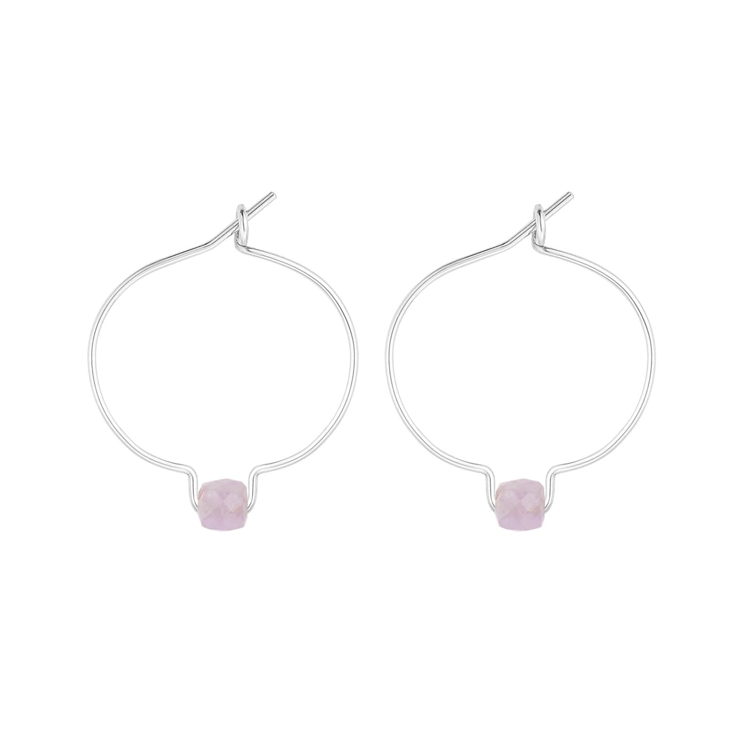 Boucles d'oreilles kunzite & argent