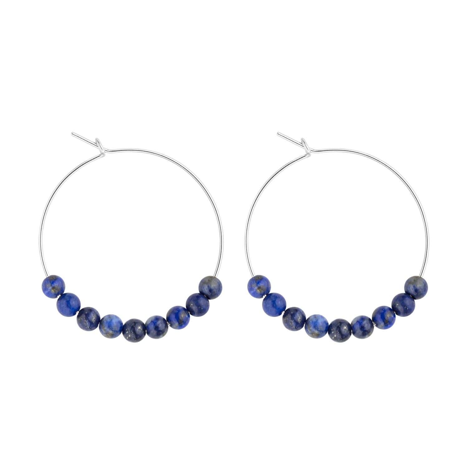 Petites créoles lapis lazuli & argent