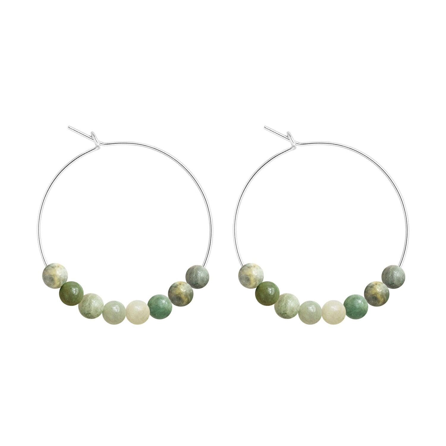 Petites créoles jade & argent