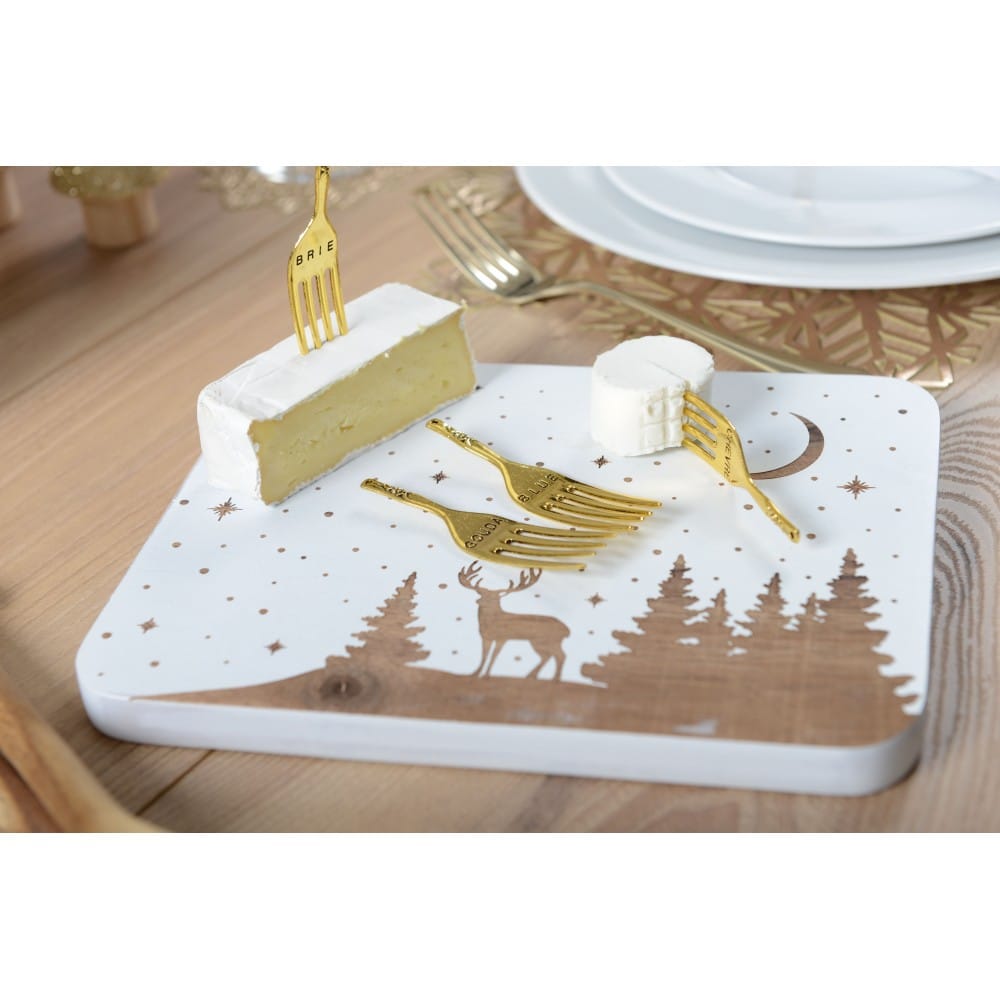 Plateau a fromage bois cerf rectangulair