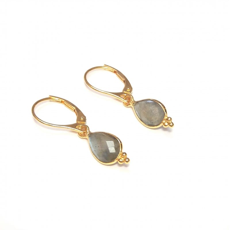 Boucles d'oreilles gaïa labradorite