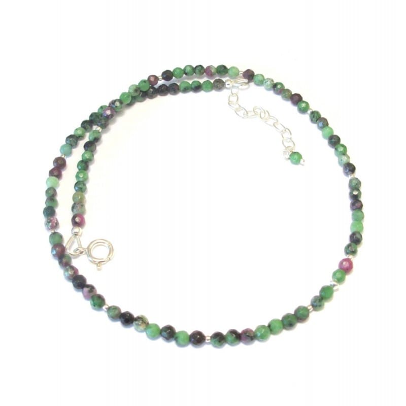 Collier zoisite argent 925