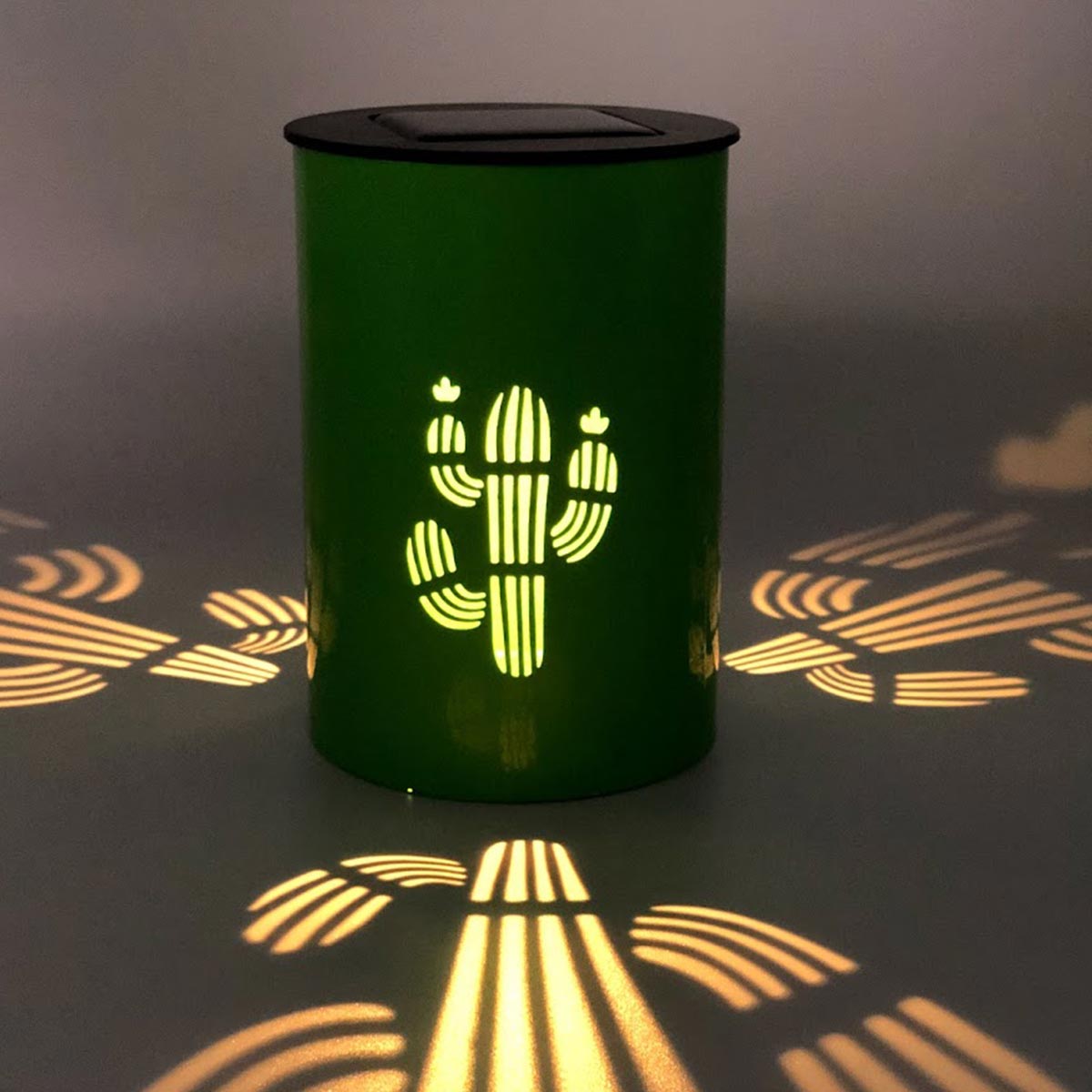 Lanterne solaire jeu de lumière cactus