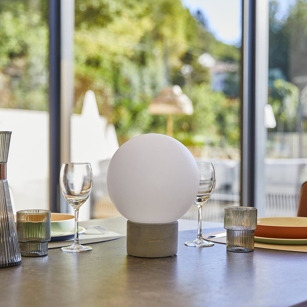 Lampe de table touch led terra concrete