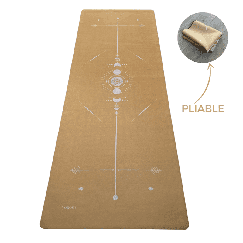 Tapis de yoga voyage totem jaune or