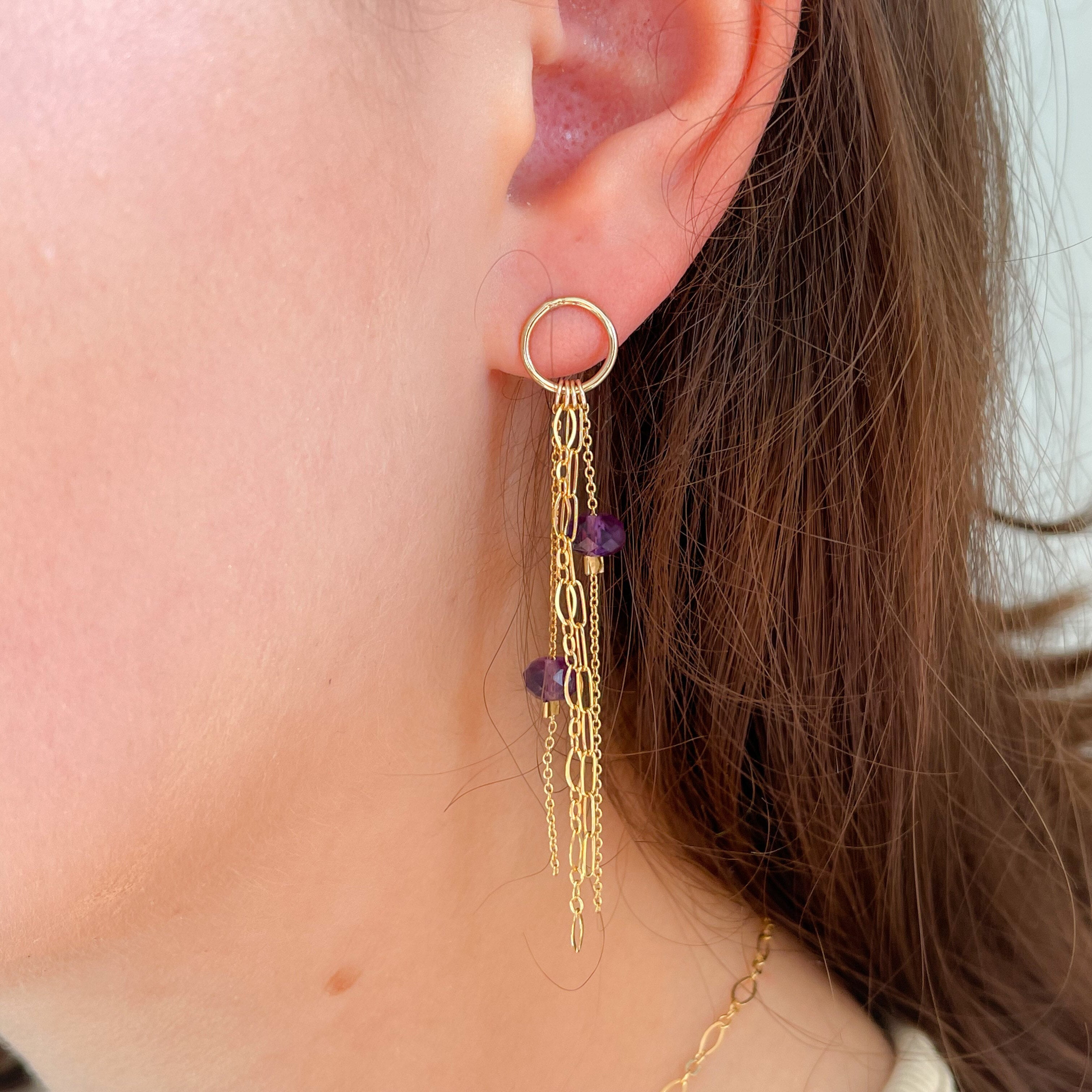 Boucles d'oreilles ilona améthyste