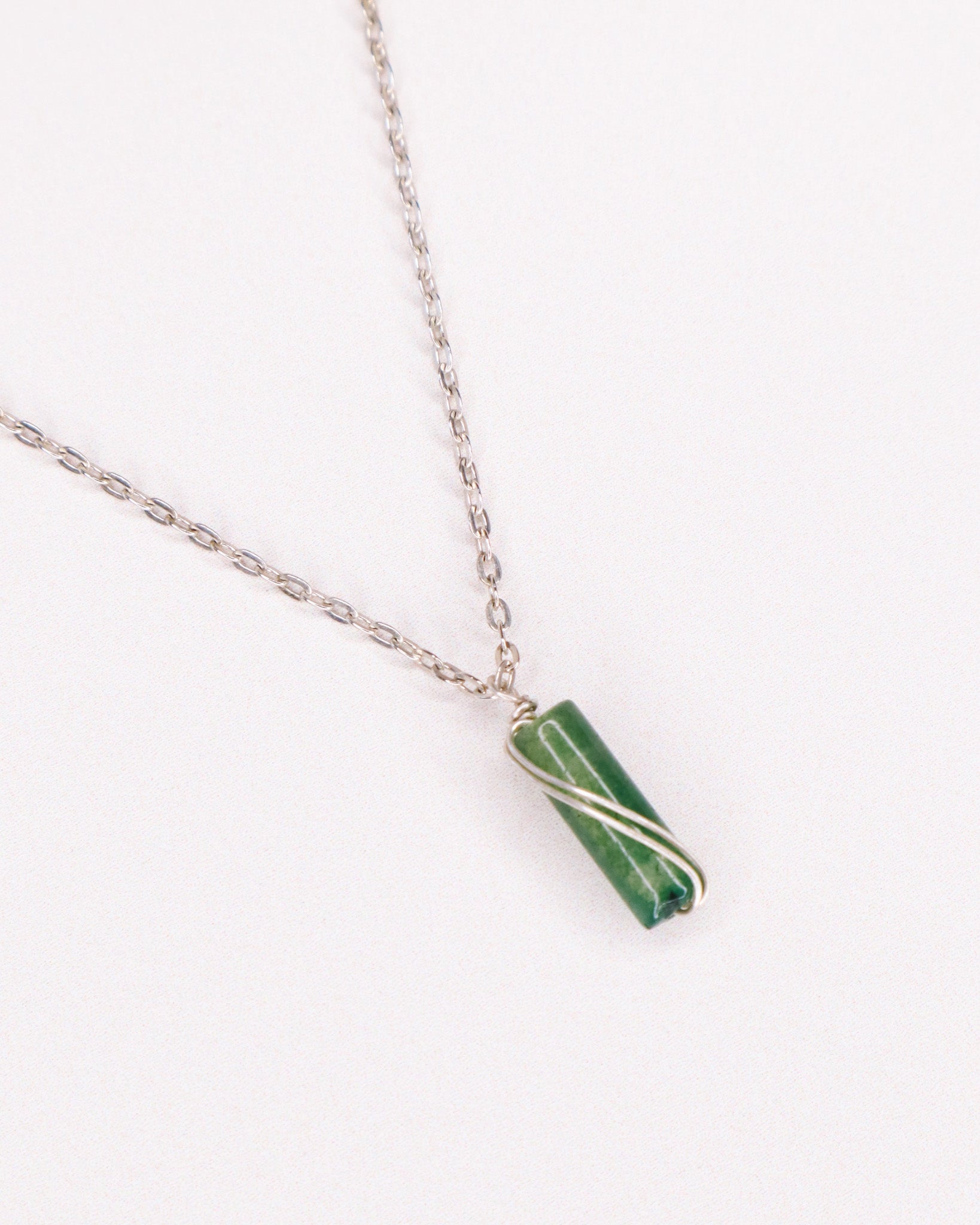 Collier - azéris vert - argent