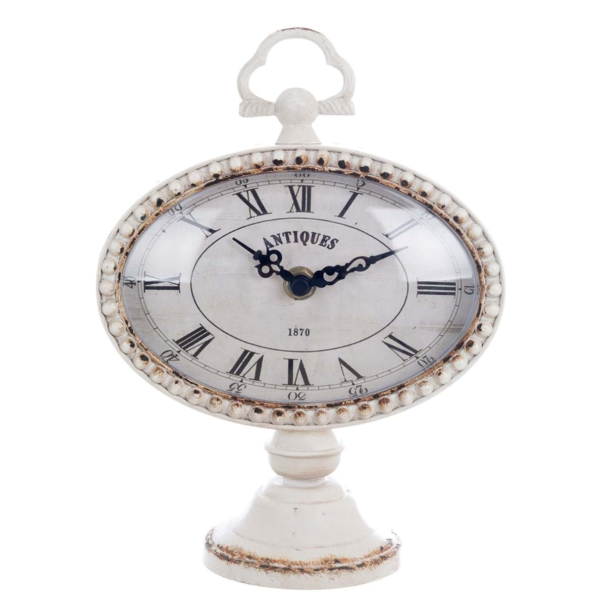 Horloge à poser en métal blanc h22