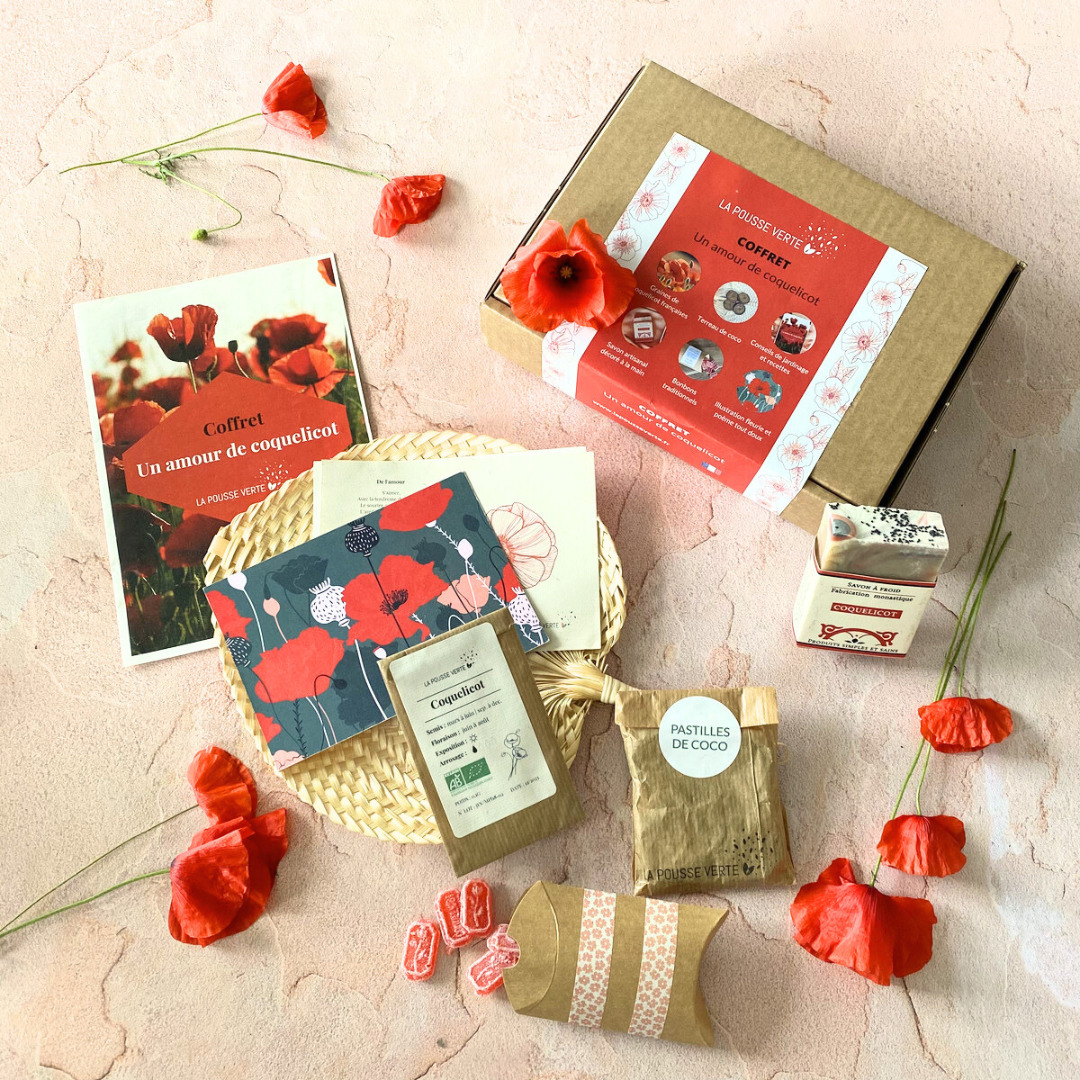 Coffret coquelicot jardinage et douceur