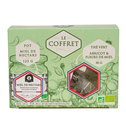 Coffret thé vert abricot & miel bio