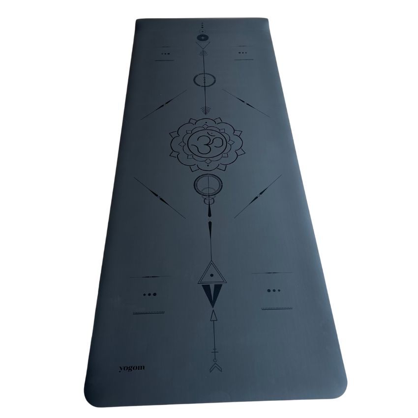 Tapis de yoga antidérapant star om gris