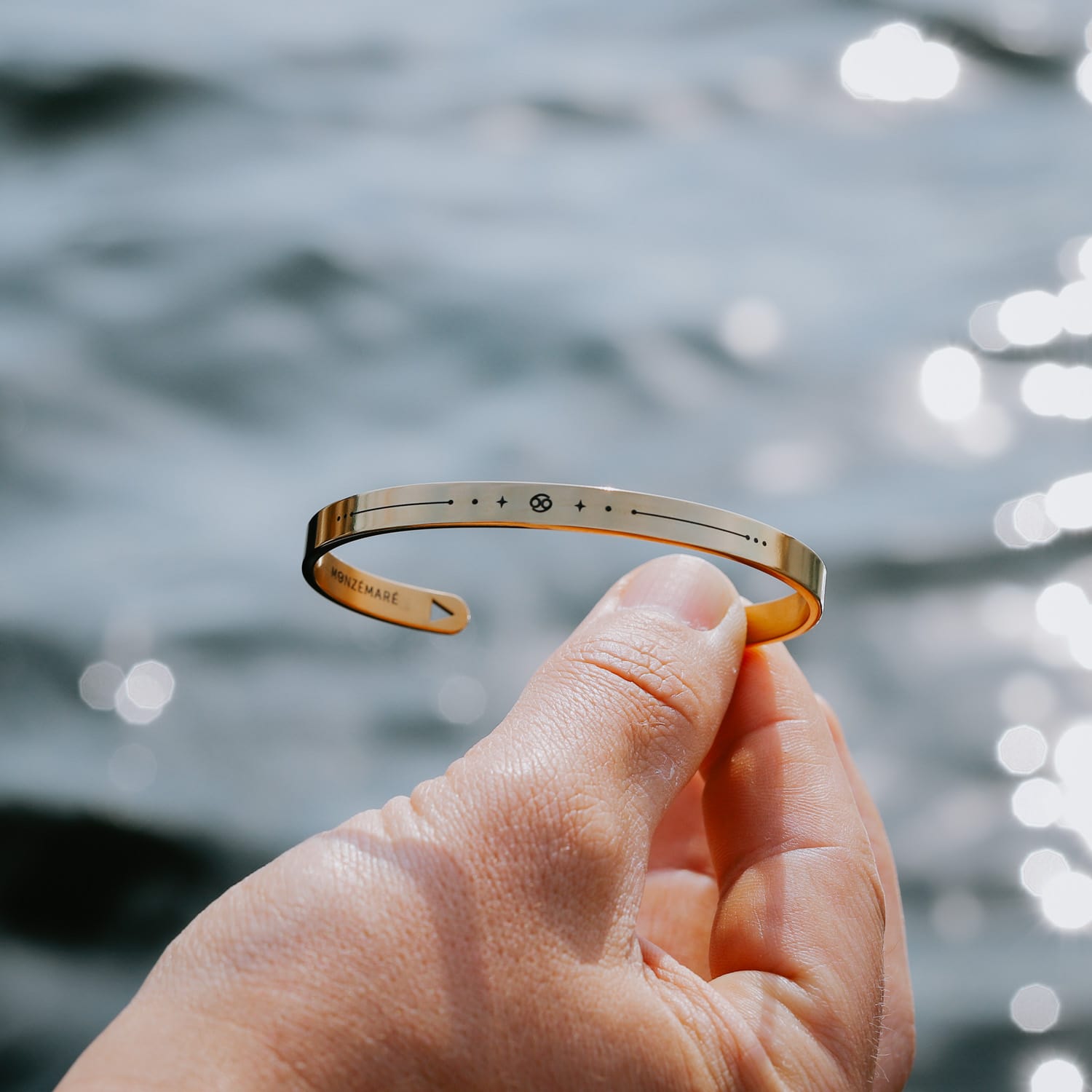 Bracelet homme jonc - zodiaque cancer