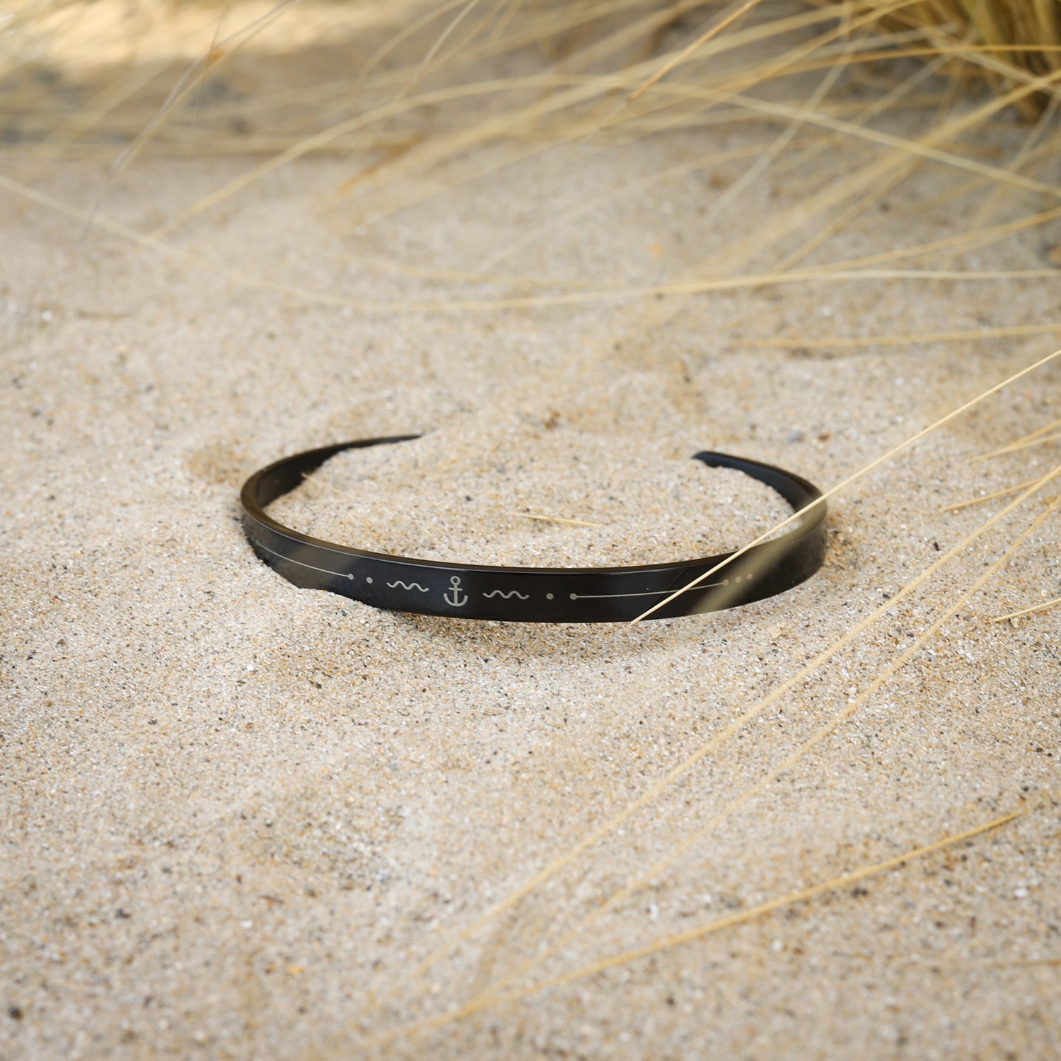 Bracelet jonc homme ancre marine breton