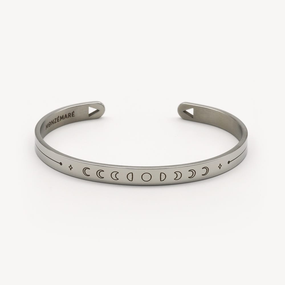 Bracelet jonc homme cycle-phase de lune