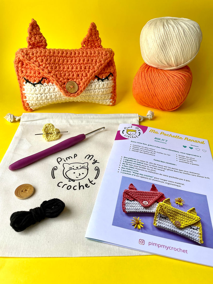 Kit de crochet ma pochette renard orange