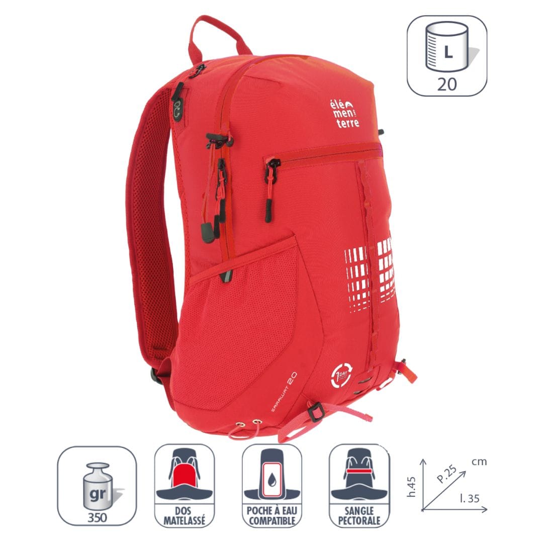 Elementerre sarawat 20l-rouge