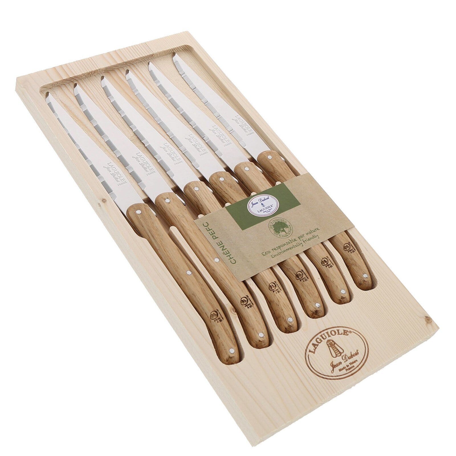 Set de 6 couteaux laguiole chêne