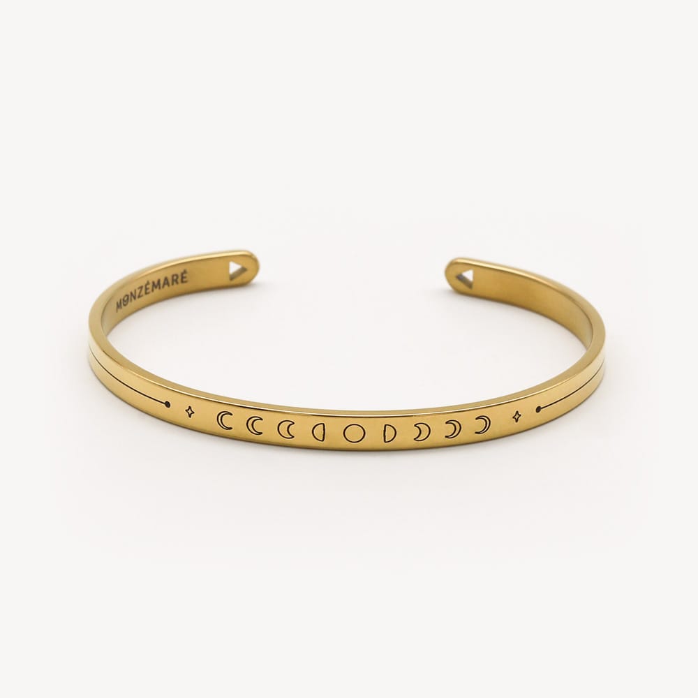 Bracelet jonc femme cycle-phase de lune