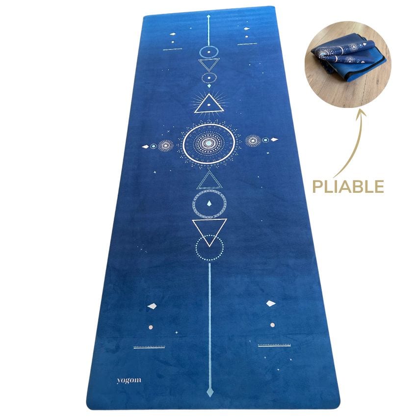 Tapis de yoga voyage samadhi bleu