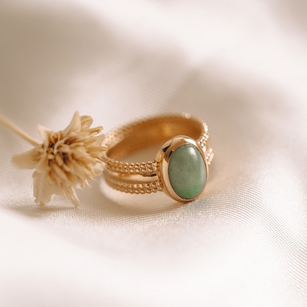 Bague aventurine livia plaqué or T56