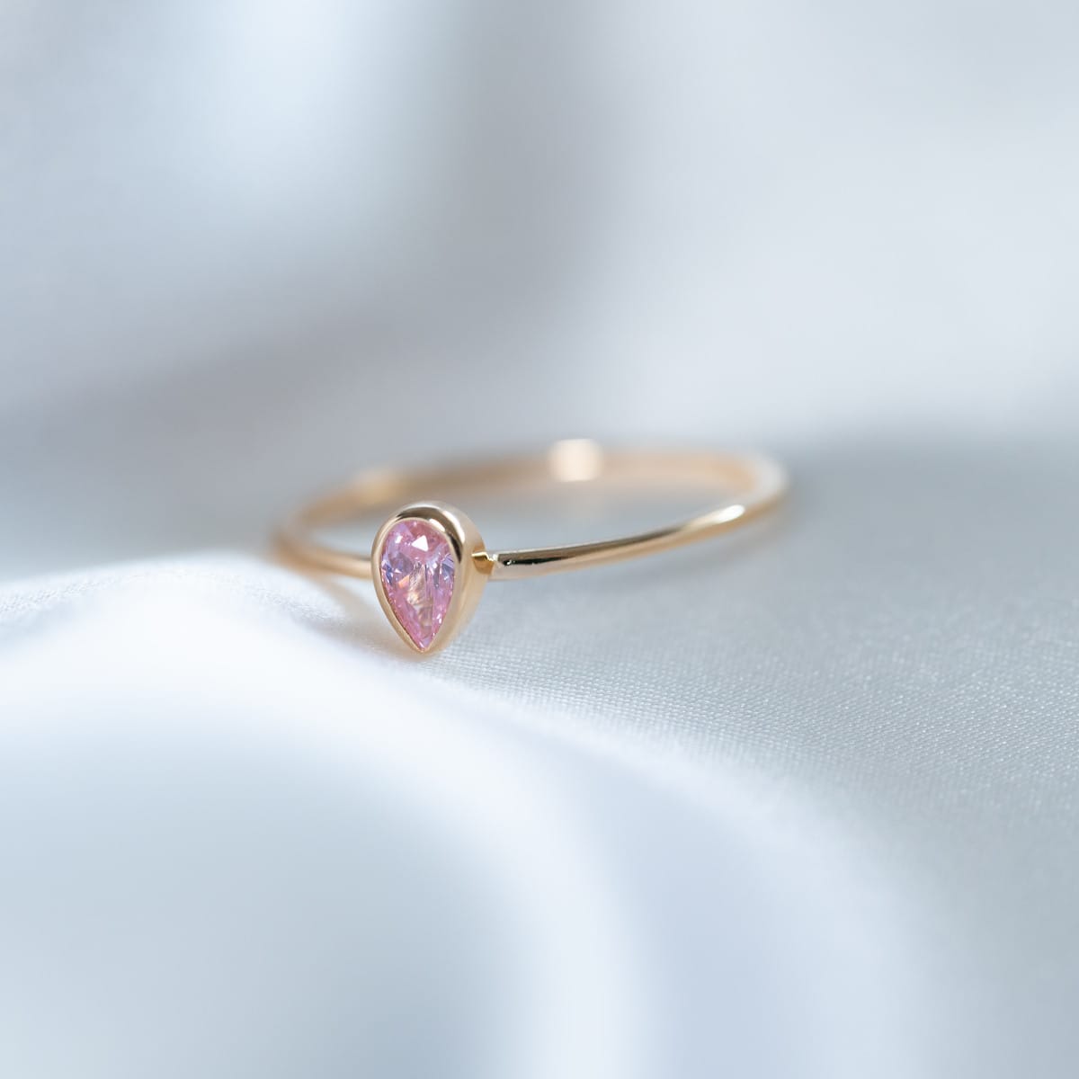 Bague tourmaline rose plaqué or T54