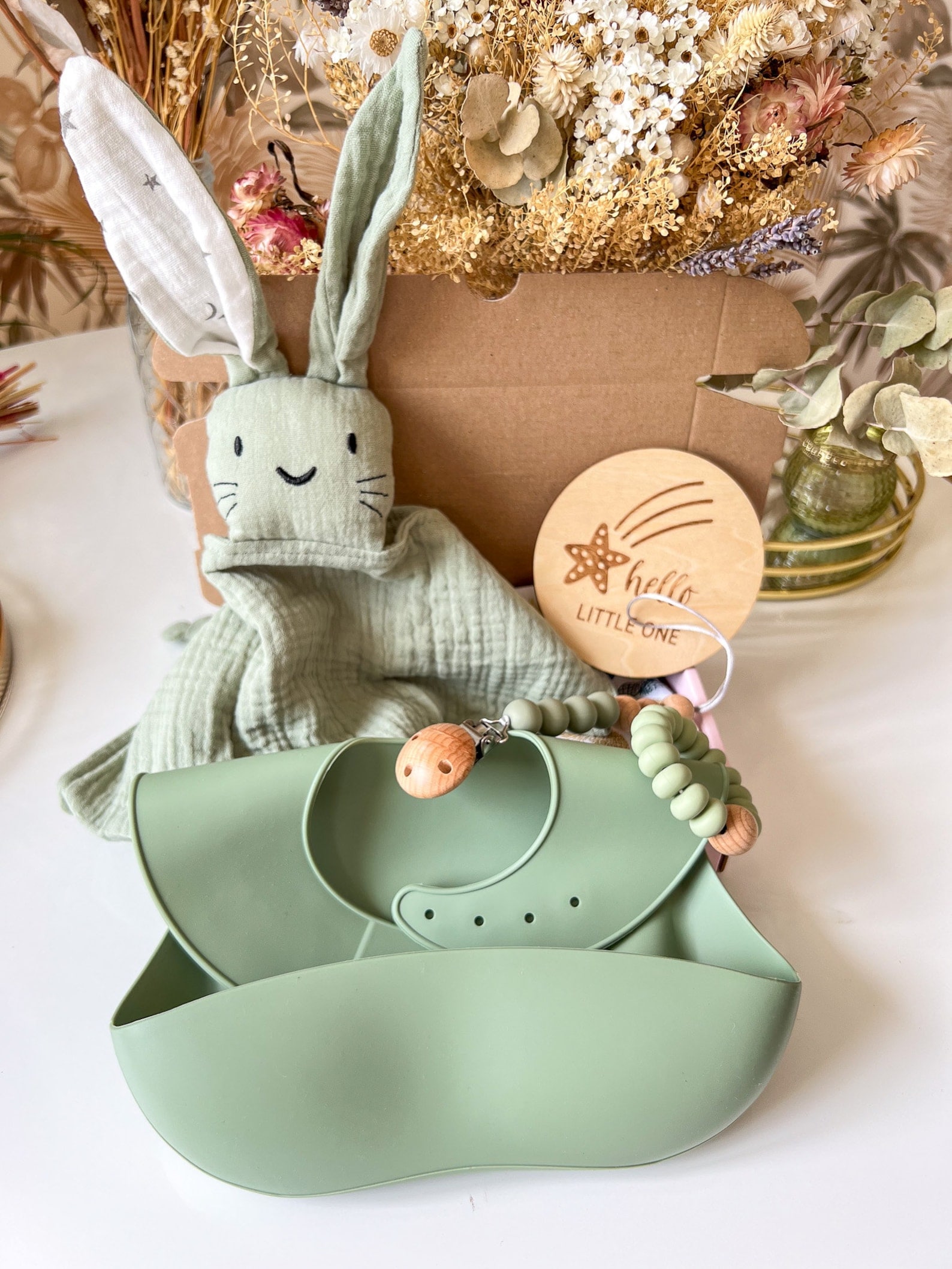 Coffret naissance lapin rose