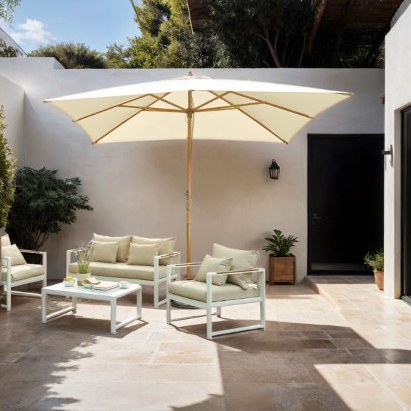 Parasol en bois moana beige