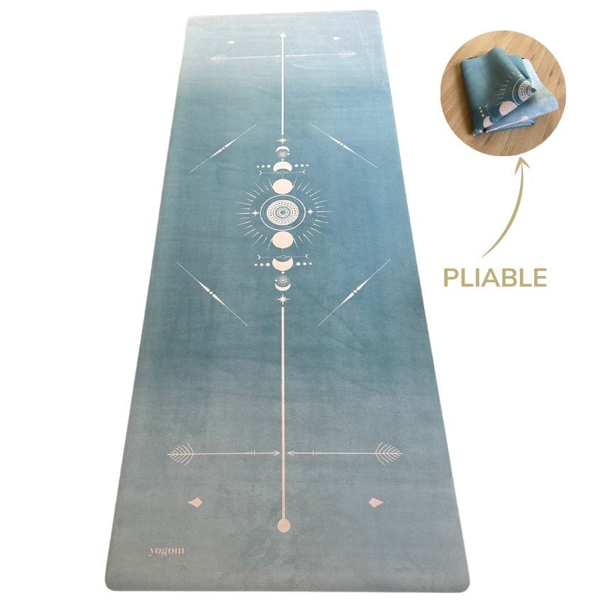 Tapis de yoga voyage totem vert d'eau