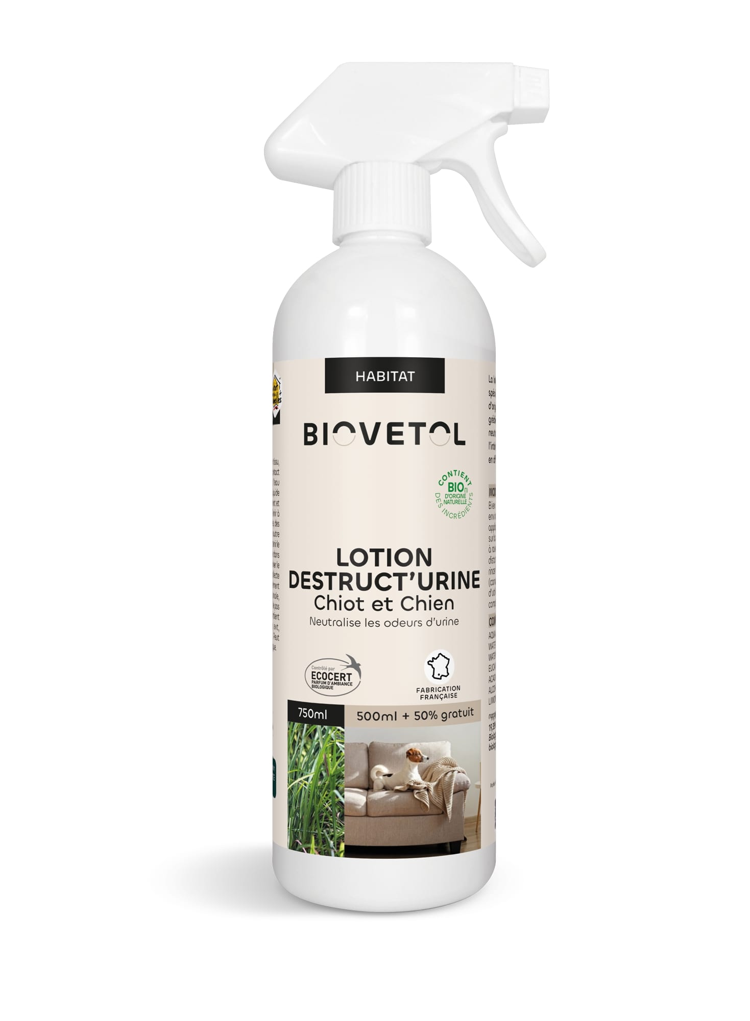 Lotion destruct'urine bio chien - 750ml