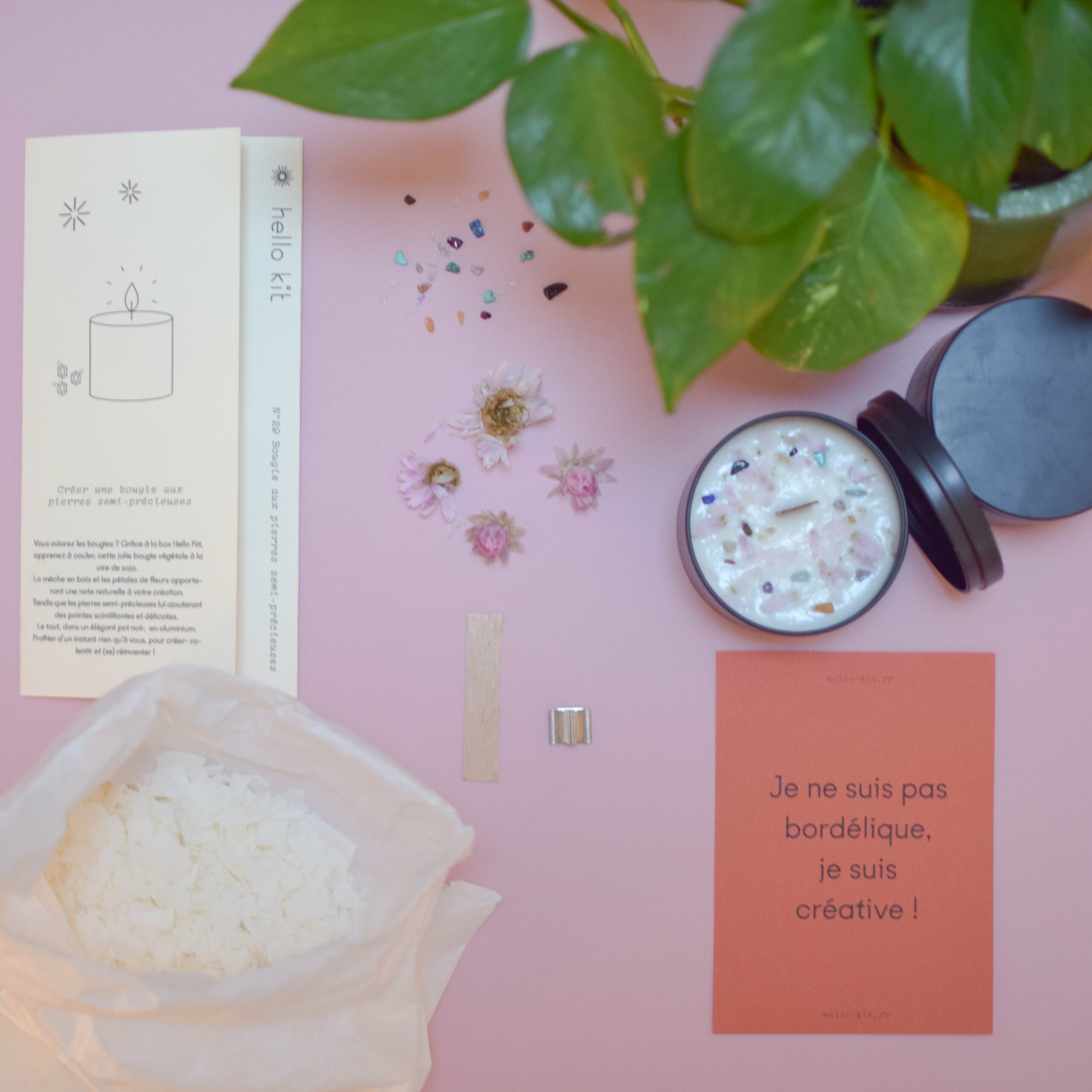 Kit diy n°29 bougie semi-préciseuse