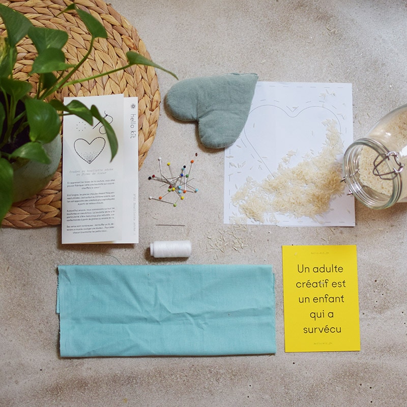 Kit diy n°21 bouillotte sèche cœur