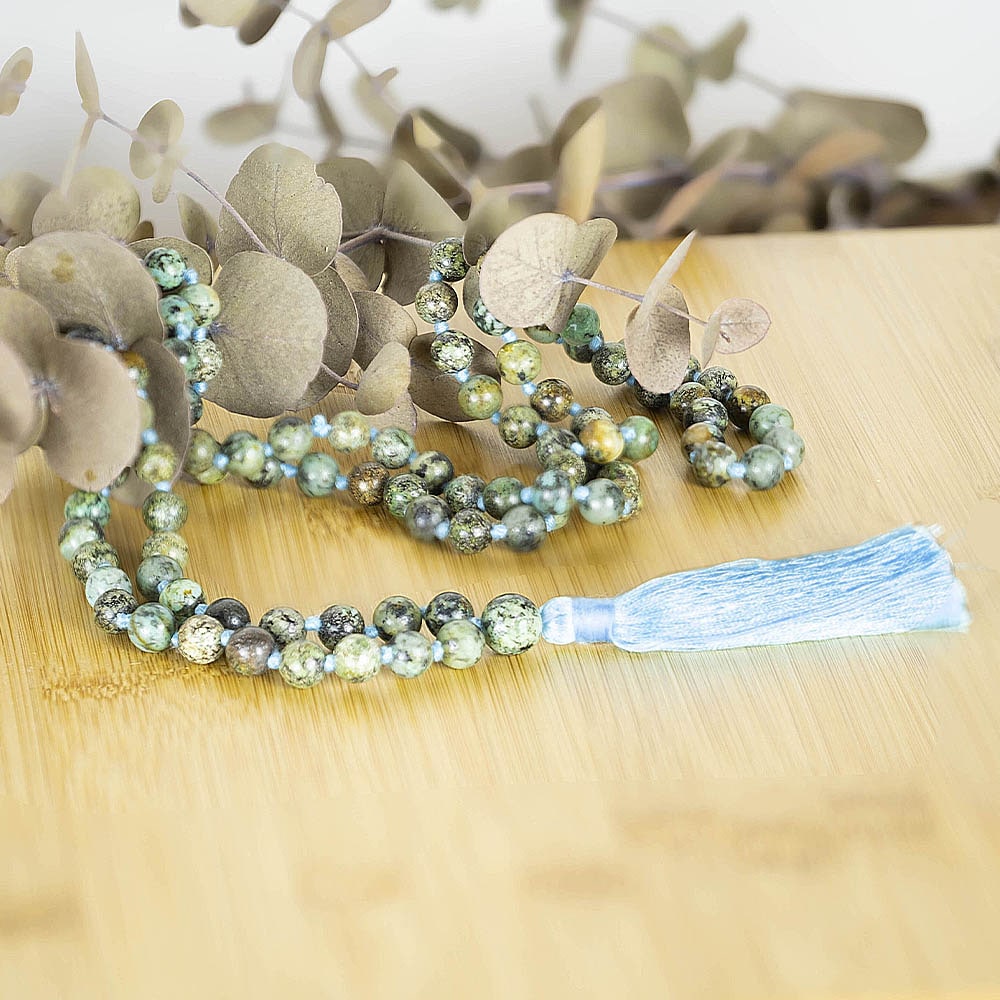 Mala yoga méditation turquoise africaine