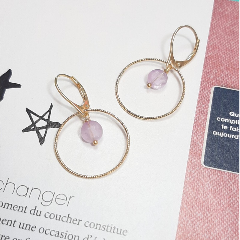 Boucles d'oreilles krahô améthyste