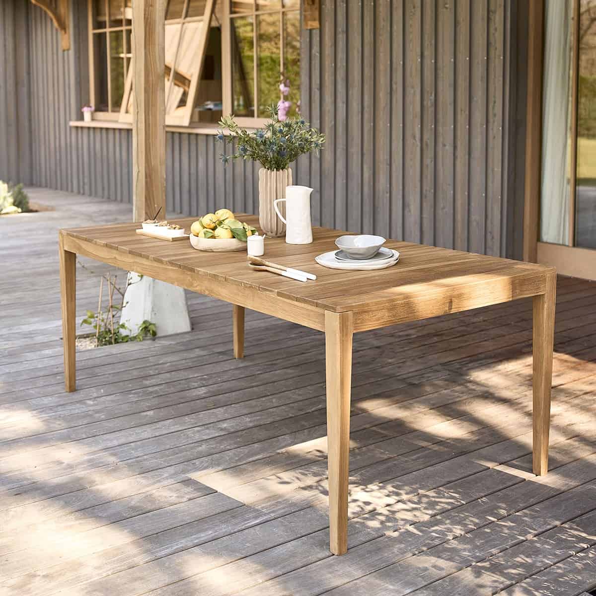 Table de jardin en bois de teck 8 pers.