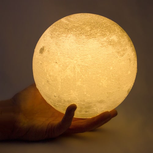 Lampe et enceinte déco lune 3d moonsound