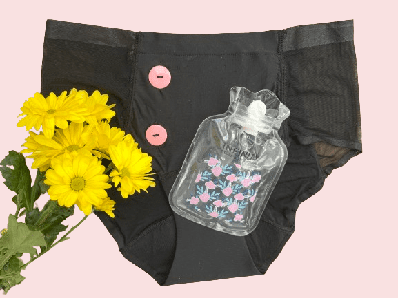 Culotte menstruelle bouillotte l rose