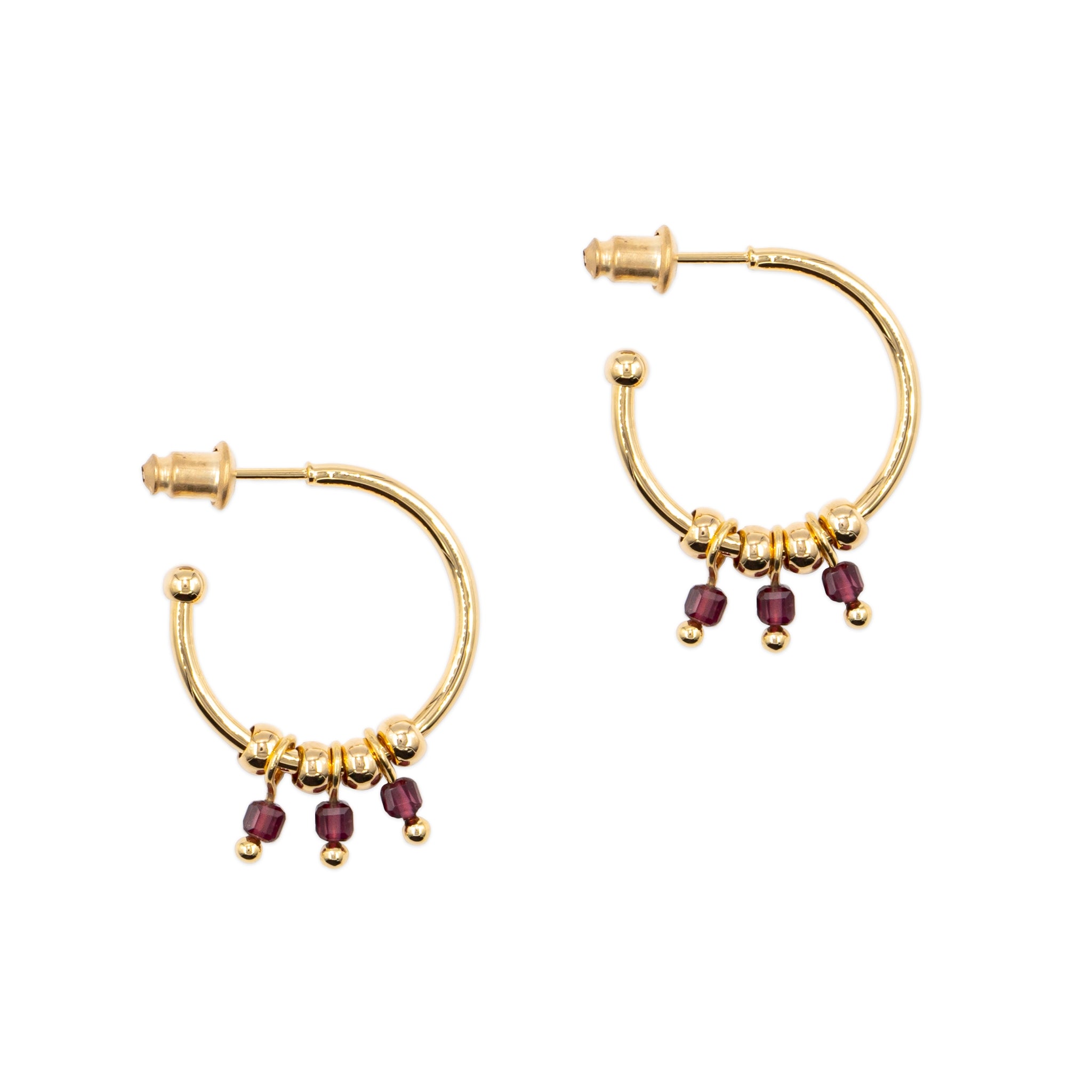 Boucles d'oreilles karia grenat