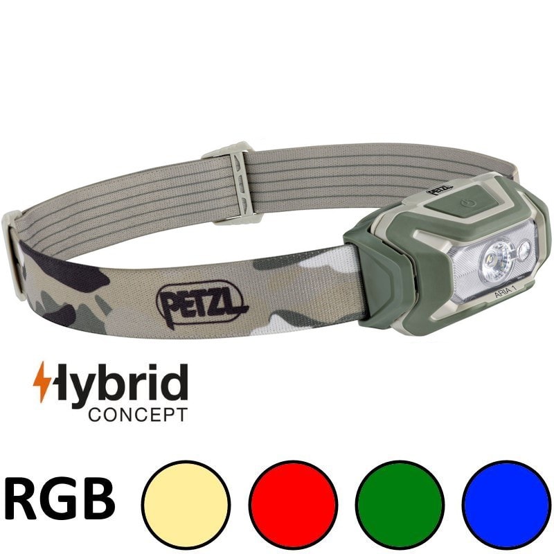 Lampe frontale petzl aria 1 rgb hybrid