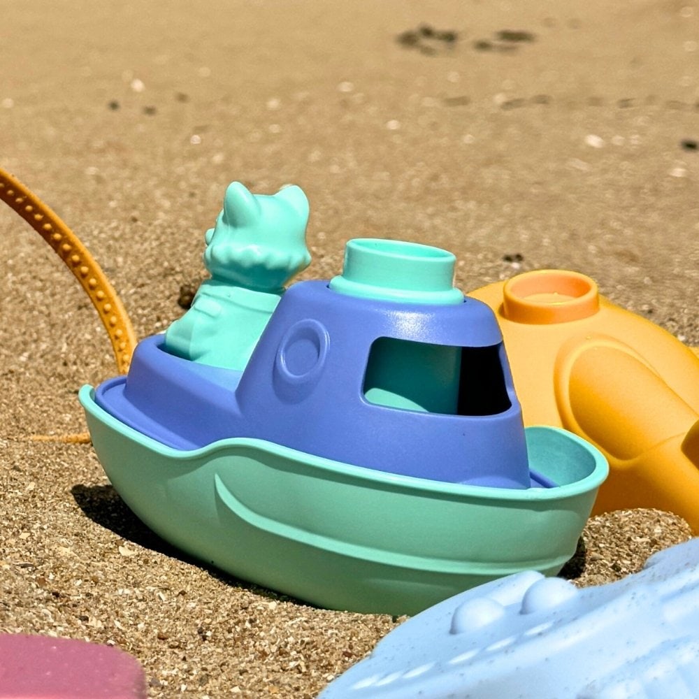 Jeu de bain éco-responsable bateau-vert