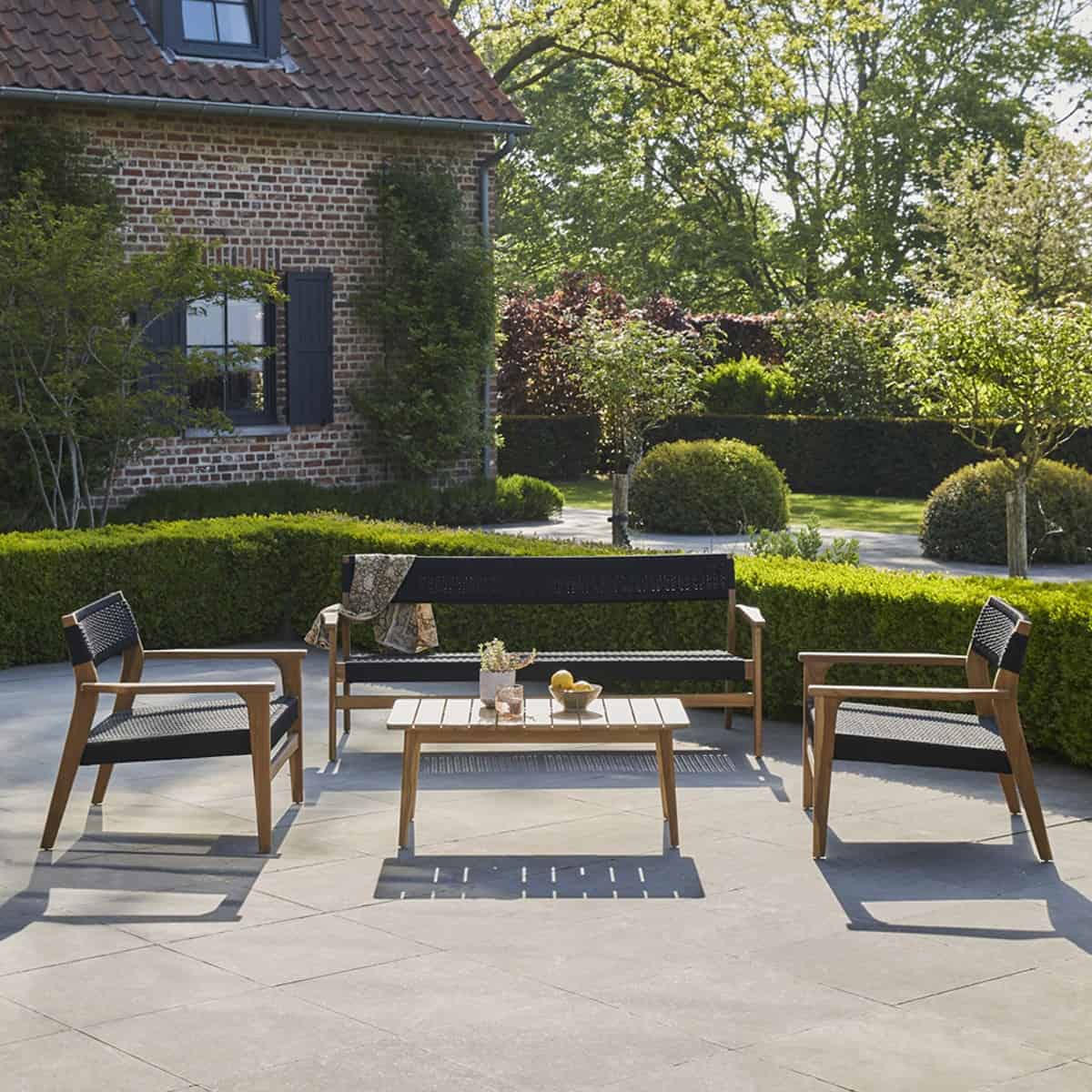 Salon de jardin en bois de teck et corda