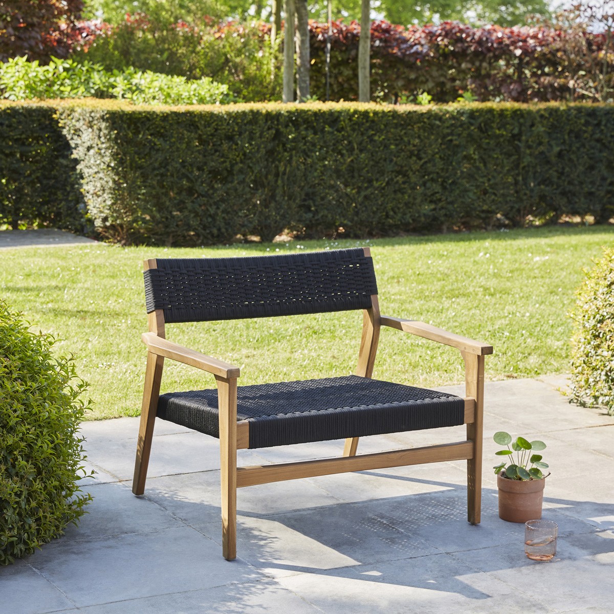 Fauteuil de jardin en teck et cordage