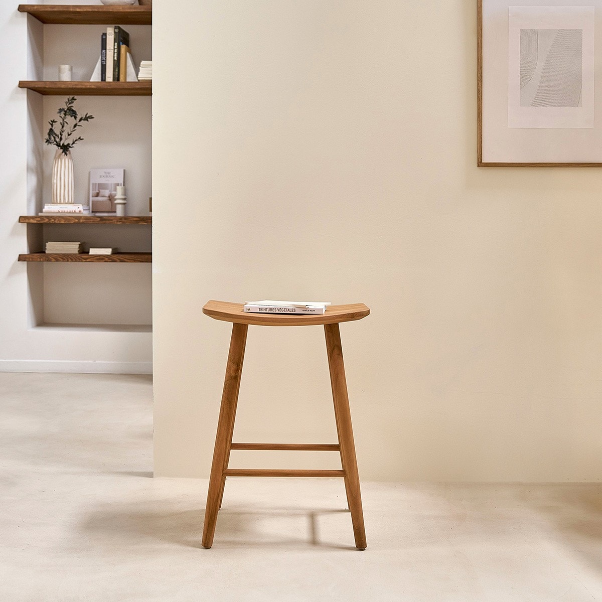 Tabouret en teck massif 65 cm