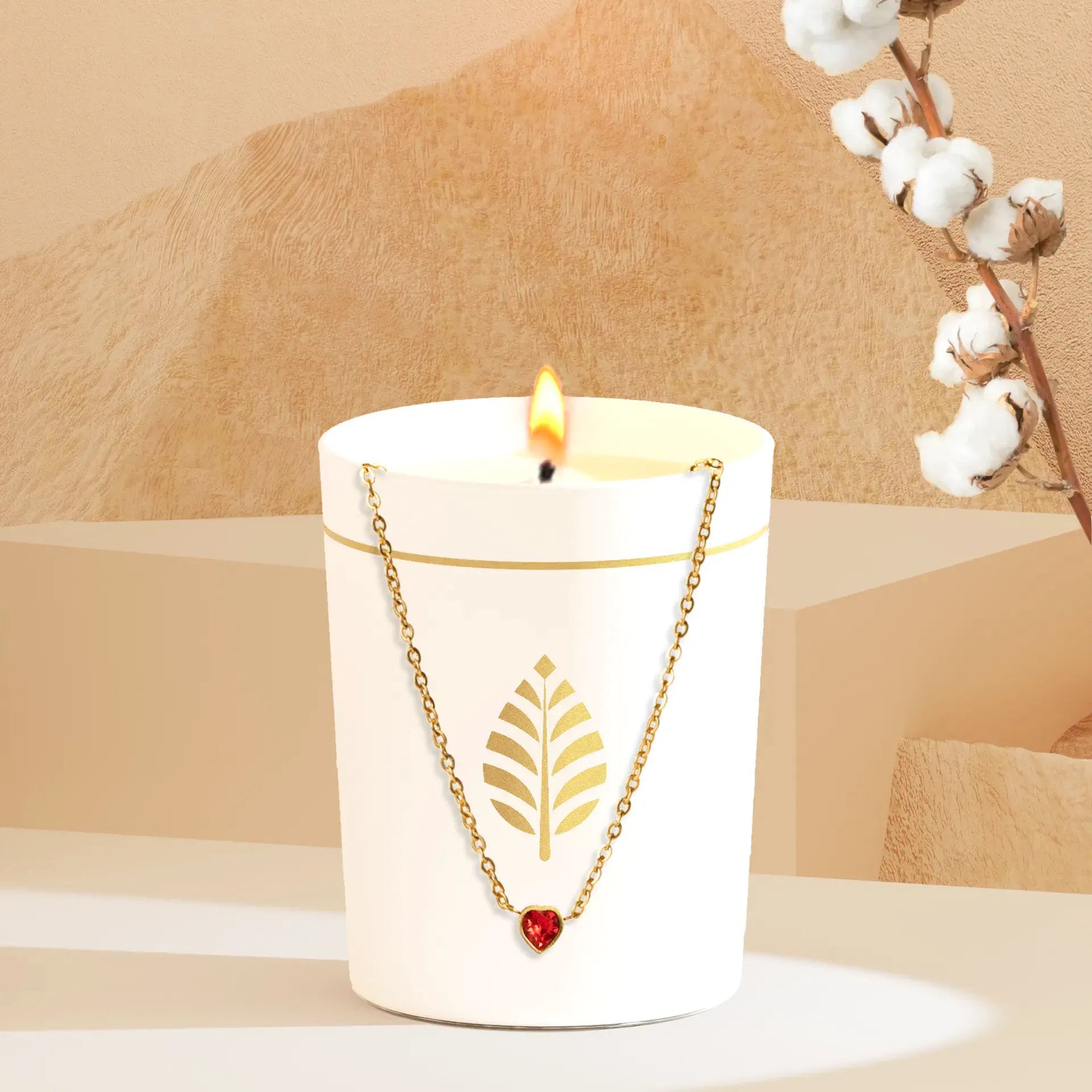 Bougie bijou cadeau collier cœur