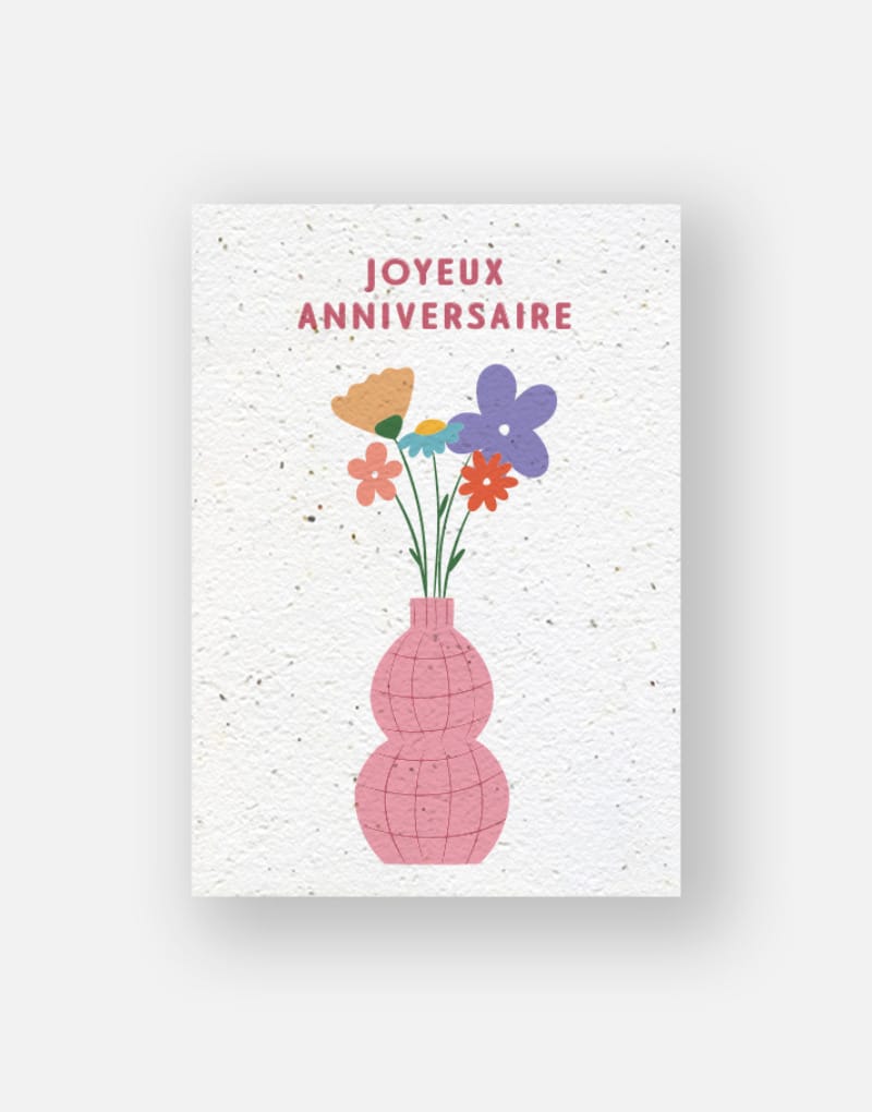 Carte à planter - vase anniversaire