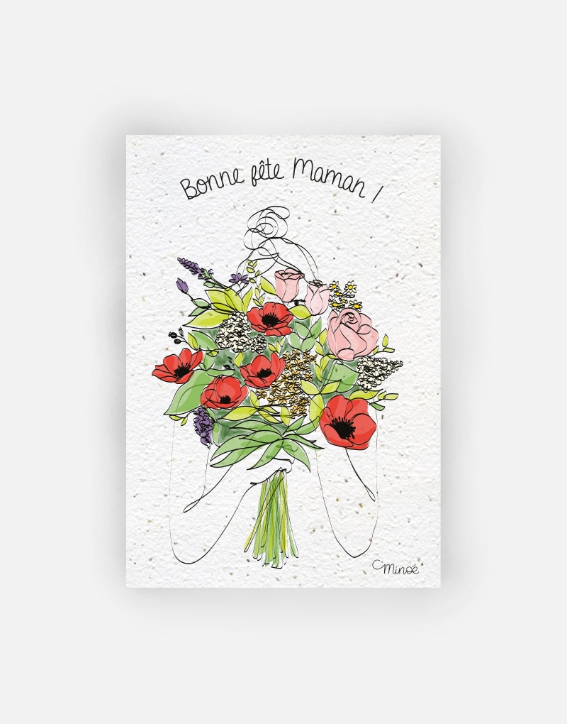 Carte à planter bouquet bonne fête maman