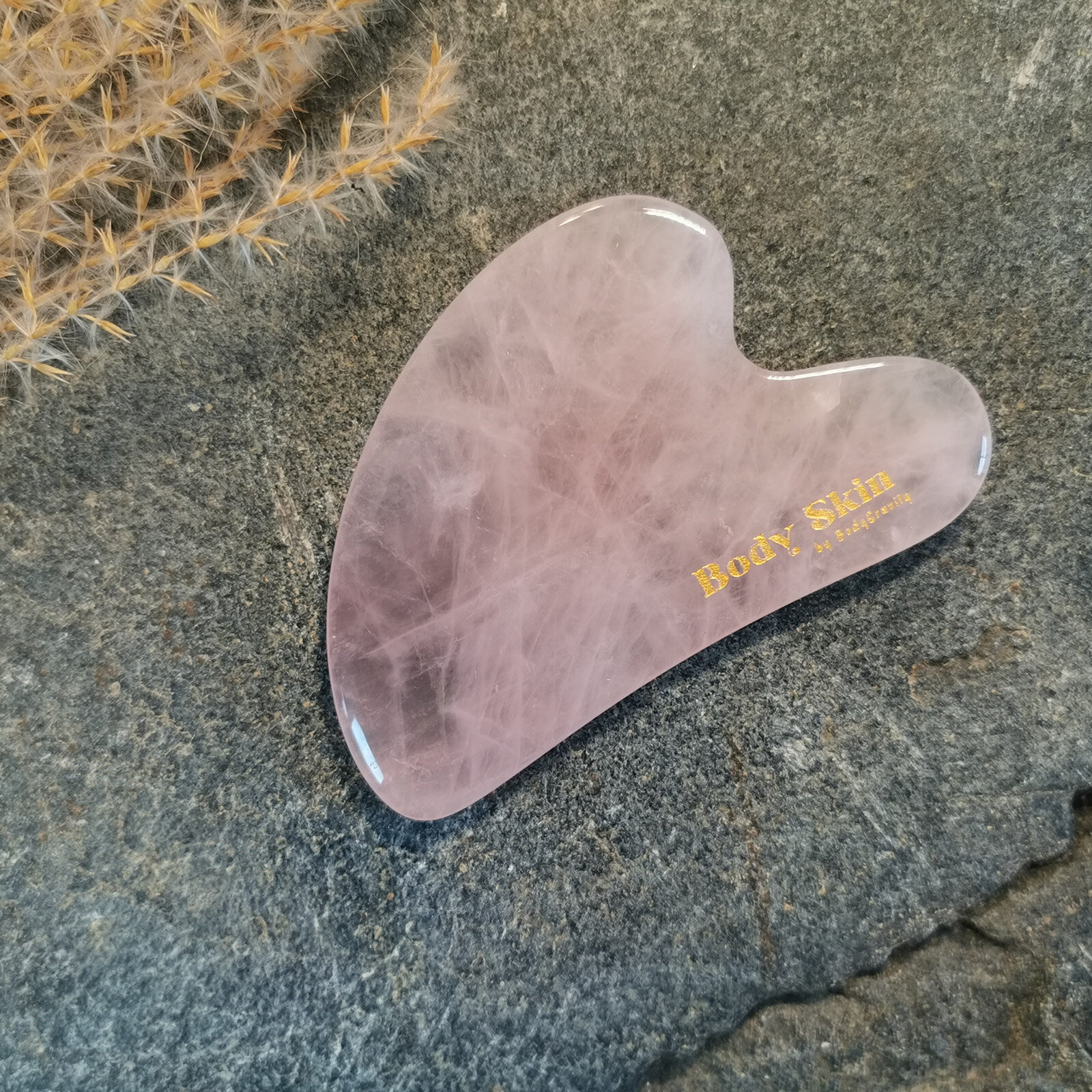 Gua sha en pierre - quartz rose