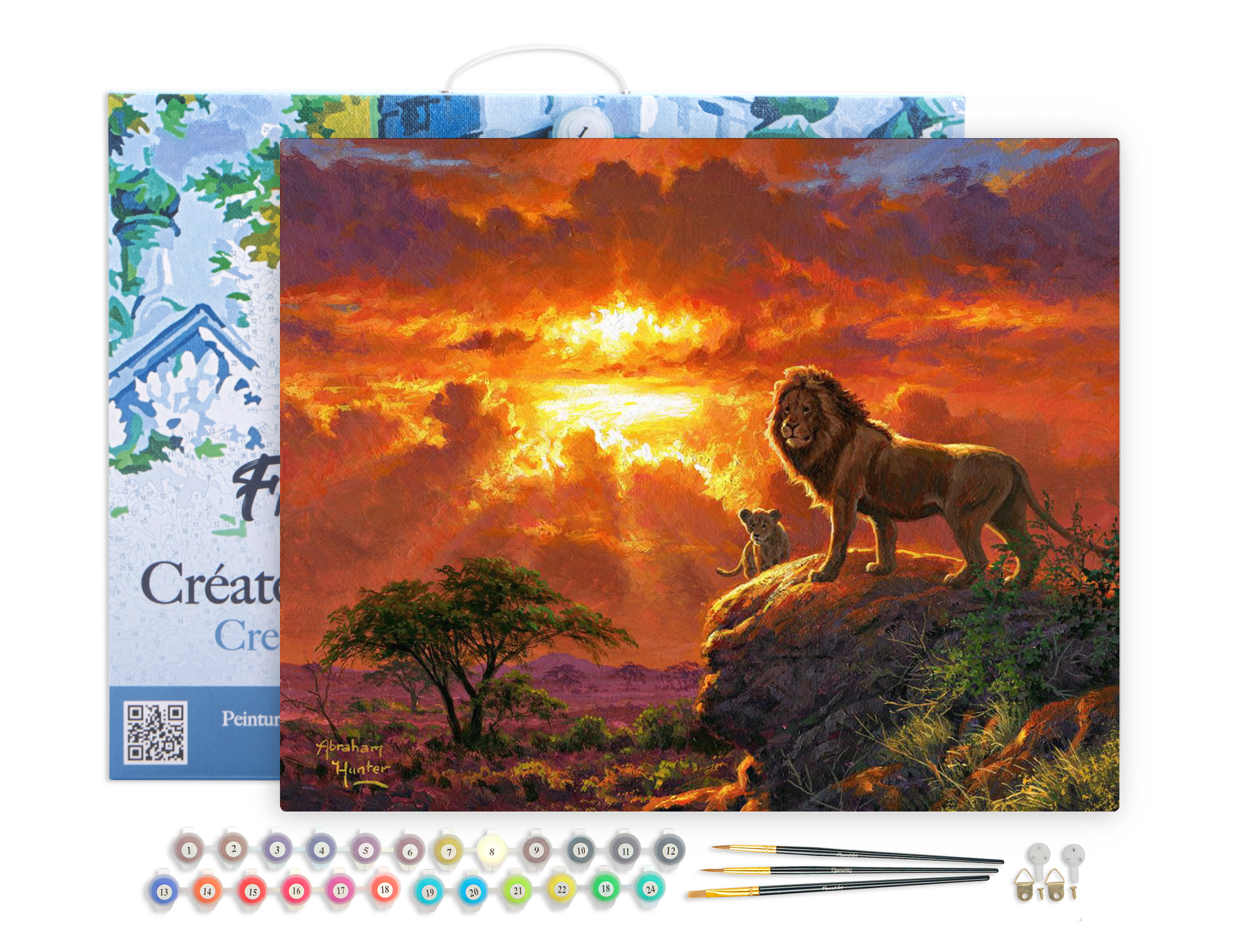 Peinture par numéro lion au coucher de .